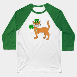 Cat and clover Baseball T-Shirt